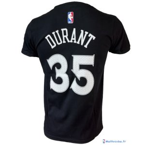 Maillot Manche Courte Golden State Warriors Kevin Durant 35 Nike Noir