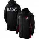 Portland Trail Blazers Nike Black Authentic Showtime Therma Flex Performance Full-Zip Hoodie