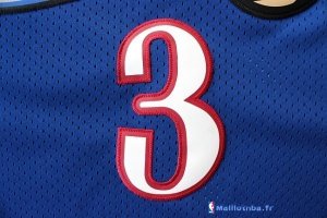 Maillot NBA Pas Cher Philadelphia Sixers Allen Iverson 3 10 Anniversaire Bleu