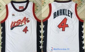 Maillot NBA Pas Cher USA 1996 Charles Barkley 4 Blanc