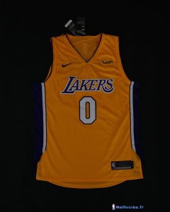 Maillot NBA Pas Cher Los Angeles Lakers Kyle Kuzma 0 Jaune 2017/18