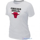 T-Shirt NBA Pas Cher Femme Chicago Bulls Blanc