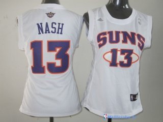 Maillot NBA Pas Cher Phoenix Suns Femme Steve Nash 13 Blanc