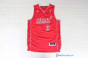 Maillot NBA Pas Cher Noël Rouge Miami Heat Wade 3