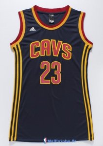 Maillot NBA Pas Cher Cleveland Cavaliers Femme LeBron James 23 Bleu