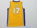Maillot NBA Pas Cher Los Angeles Lakers Junior Jeremy Lin 17 Jaune