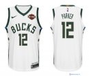 Maillot NBA Pas Cher Milwaukee Bucks Jabari Parker 12 Blanc 2017/18