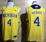 Maillot NCAA Pas Cher Michigan Chirs Webber 4 Jaune