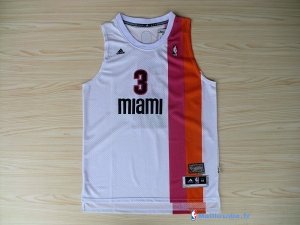 Maillot ABA Pas Cher Miami Heat Wade 3 Blanc