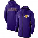 Los Angeles Lakers Nike Purple Authentic Showtime Therma Flex Performance Full-Zip Hoodie