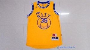 Maillot NBA Pas Cher Golden State Warriors Kevin Durant 35 City Jaune