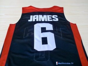 Maillot NBA Pas Cher USA 2012 James 6 Noir