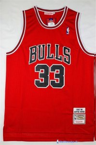 Maillot NBA Pas Cher Chicago Bulls Scottie Pippen 33 Retro Rouge