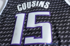 Maillot NBA Pas Cher Sacramento Kings DeMarcus Cousins 15 Noir Blanc