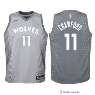 Maillot NBA Pas Cher Minnesota Timberwolves Junior Jamal Crawford 11 Nike Gris Ville 2017/18