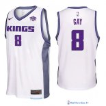 Maillot NBA Pas Cher Sacramento Kings Rudy Gay 8 Blanc Association 2017/18