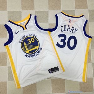 Maillot NBA Pas Cher Golden State Warriors Stephen Curry 30 Blanc Association 2017/18