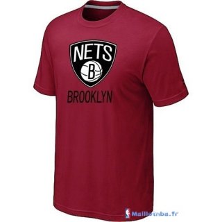 T-Shirt NBA Pas Cher Brooklyn Nets Bordeaux 01