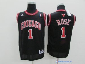 Maillot NBA Pas Cher Chicago Bulls Junior Derrick Rose 1 Noir