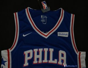 Maillot NBA Pas Cher Philadelphia Sixers Ben Simmons 25 Bleu 2017/18