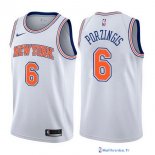 Maillot NBA Pas Cher New York Knicks Kristaps Porzingis 6 Blanc Statement 2017/18