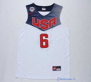 Maillot NBA Pas Cher USA 2014 Rose 6 Blanc