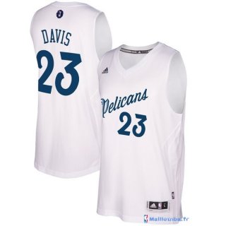 Maillot NBA Pas Cher Noël New Orleans Pelicans Anthony Davis 23 Blanc