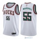 Maillot NBA Pas Cher Milwaukee Bucks Kendall Marshall 55 Retro Blanc 2017/18