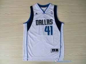 Maillot NBA Pas Cher Dallas Mavericks Dirk Nowitzki 41 Blanc