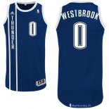 Maillot NBA Pas Cher Oklahoma City Thunder Russell Westbrook 0 Retro Bleu