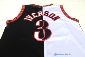 Maillot NBA Pas Cher Philadelphia Sixers Allen Iverson 3 Noir Blanc