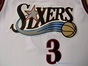 Maillot NBA Pas Cher Philadelphia Sixers Allen Iverson 3 Retro Blanc