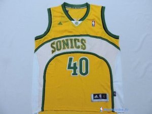 Maillot NBA Pas Cher Seattle Supersonics Shawn Kemp 40 Jaune