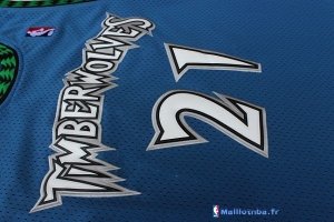 Maillot NBA Pas Cher Minnesota Timberwolves Kevin Garnett 21 Retro Bleu