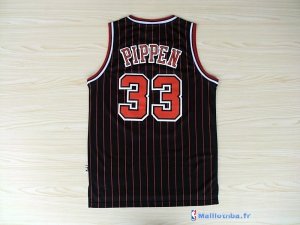 Maillot NBA Pas Cher Chicago Bulls Scottie Pippen 33 Noir Bande