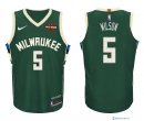 Maillot NBA Pas Cher Milwaukee Bucks D.J. Wilson 5 Vert 2017/18