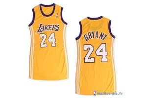 Maillot NBA Pas Cher Los Angeles Lakers Femme Kobe Bryant 24 Jaune