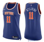 Maillot NBA Pas Cher New York Knicks Femme Frank Ntilikina 11 Bleu Icon 2017/18