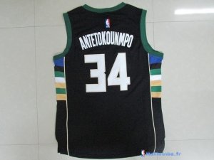 Maillot NBA Pas Cher Milwaukee Bucks Giannis Antetokounmpo 34 Noir