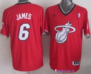 Maillot NBA Pas Cher Noël Miami Heat James 6 Rouge