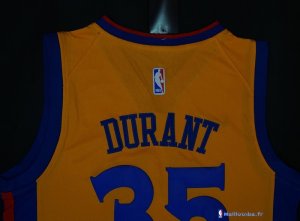 Maillot NBA Pas Cher Golden State Warriors Kevin Durant 35 Jaune Ville 2017/18