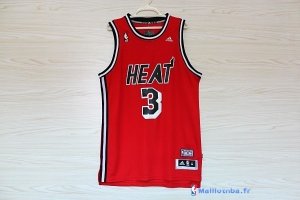 Maillot NBA Pas Cher Miami Heat Dwyane Wade 3 Retro Rouge