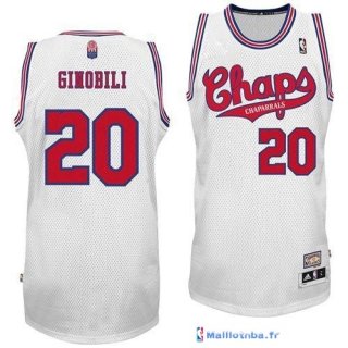 Maillot ABA Pas Cher San Antonio Spurs Ginobili 20 Blanc