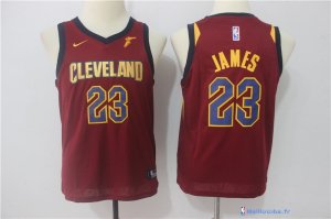 Maillot NBA Pas Cher Cleveland Cavaliers Junior LeBron James 23 Rouge 2017/18