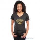 T-Shirt NBA Pas Cher Femme New Orleans Pelicans Noir Or