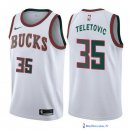 Maillot NBA Pas Cher Milwaukee Bucks Mirza Teletovic 35 Retro Blanc 2017/18