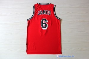 Maillot NBA Pas Cher Miami Heat LeBron James 6 Retro Rouge