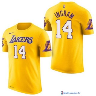 Maillot Manche Courte Los Angeles Lakers Brandon Ingram 14 Jaune 2017/18