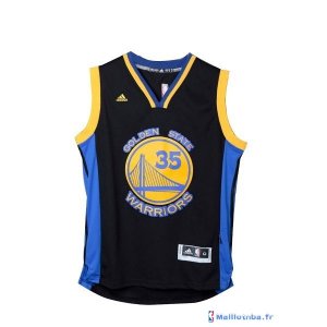 Maillot NBA Pas Cher Golden State Warriors Kevin Durant 35 Noir Jaune