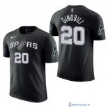 Maillot Manche Courte San Antonio Spurs Manu Ginóbili 20 Noir 2017/18